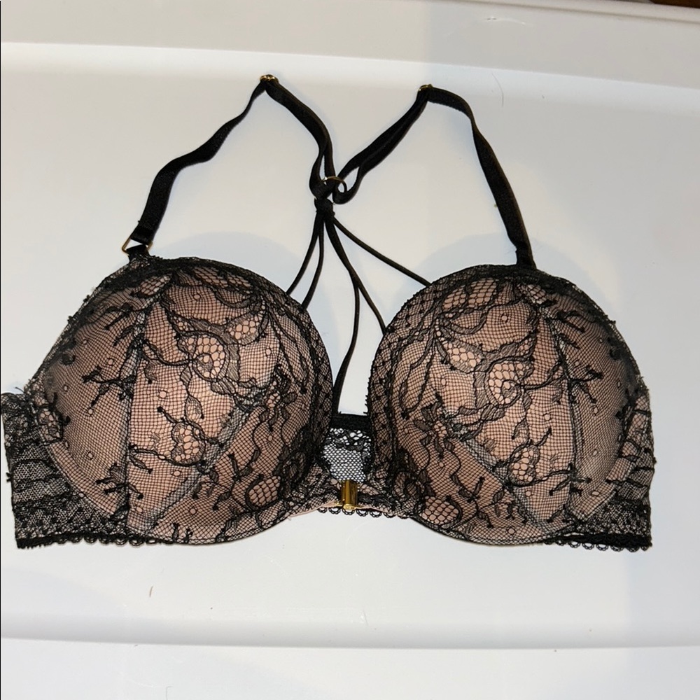 Victoria's Secret Black Lace Strappy Bra